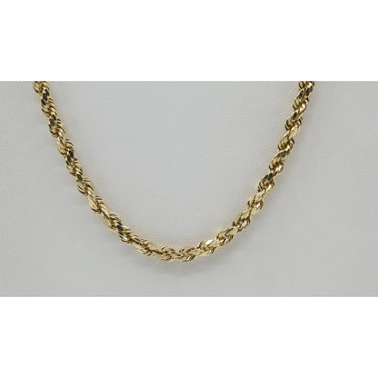 14K Yellow Gold Rope Chain Necklace