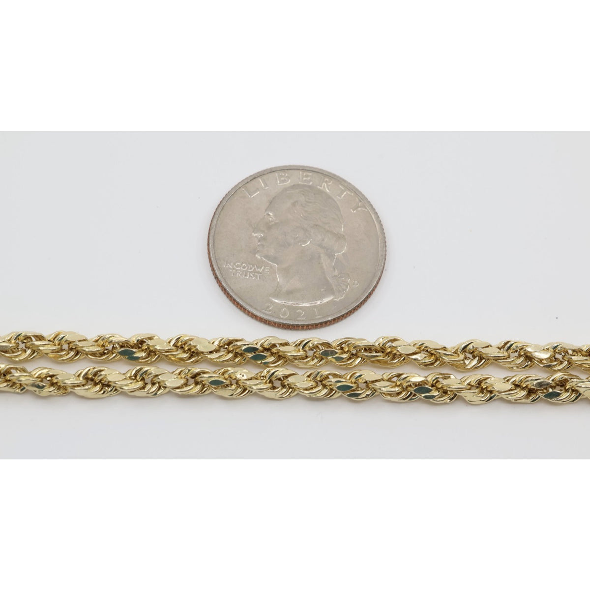 14K Yellow Gold Rope Chain Necklace