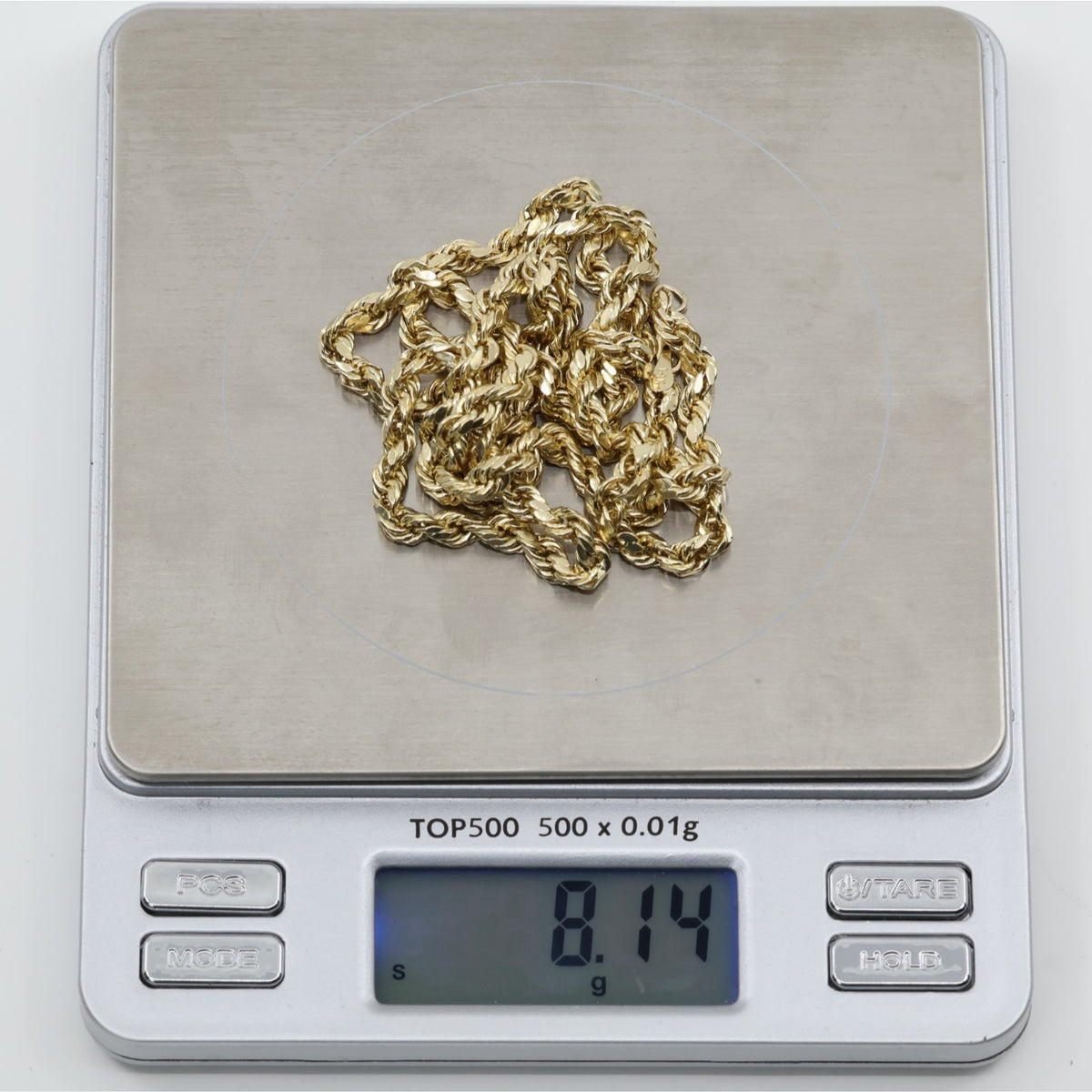 14K Yellow Gold Rope Chain Necklace