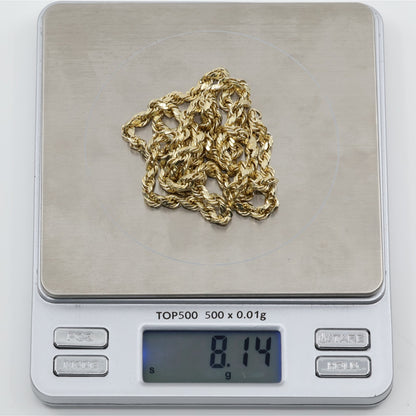 14K Yellow Gold Rope Chain Necklace