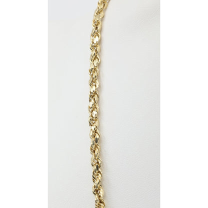 14K Yellow Gold Rope Chain Necklace