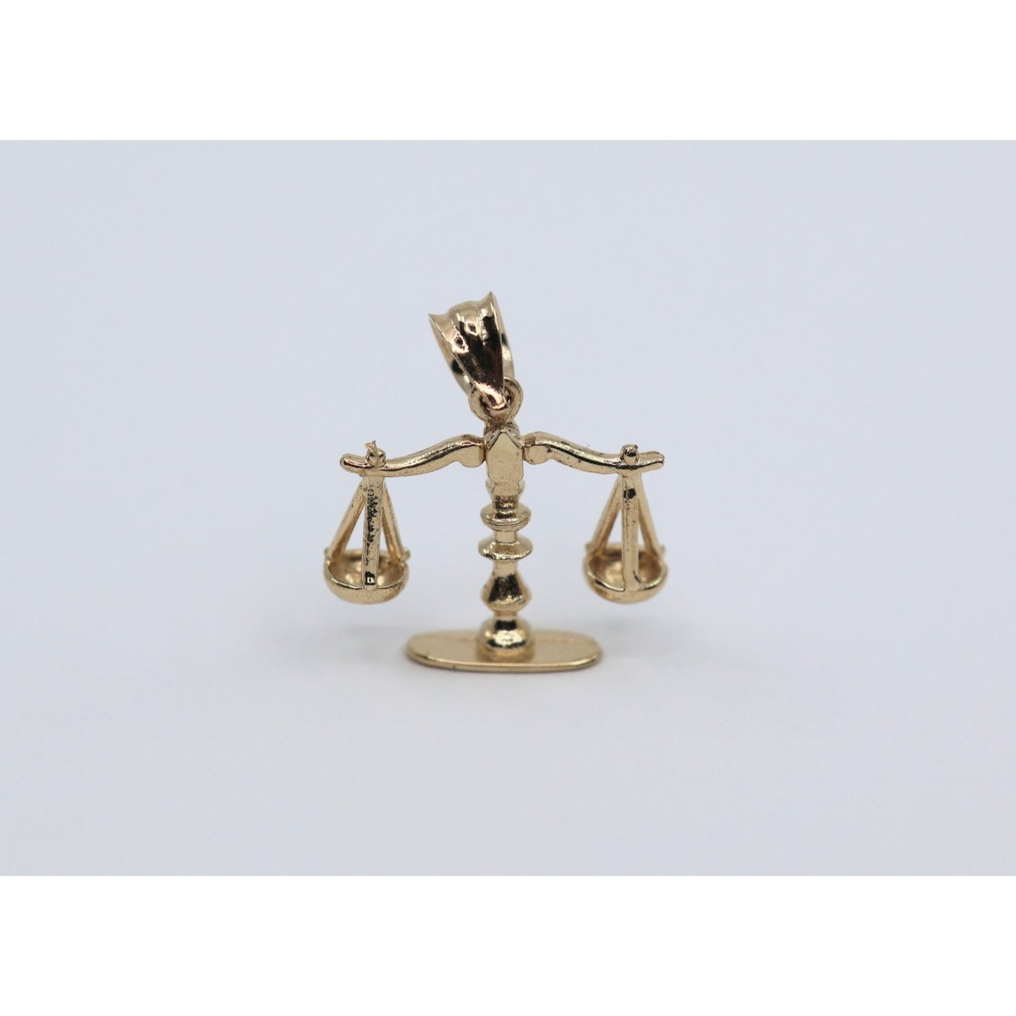 14K Yellow Gold Scales of Justice Libra Charm Pendant