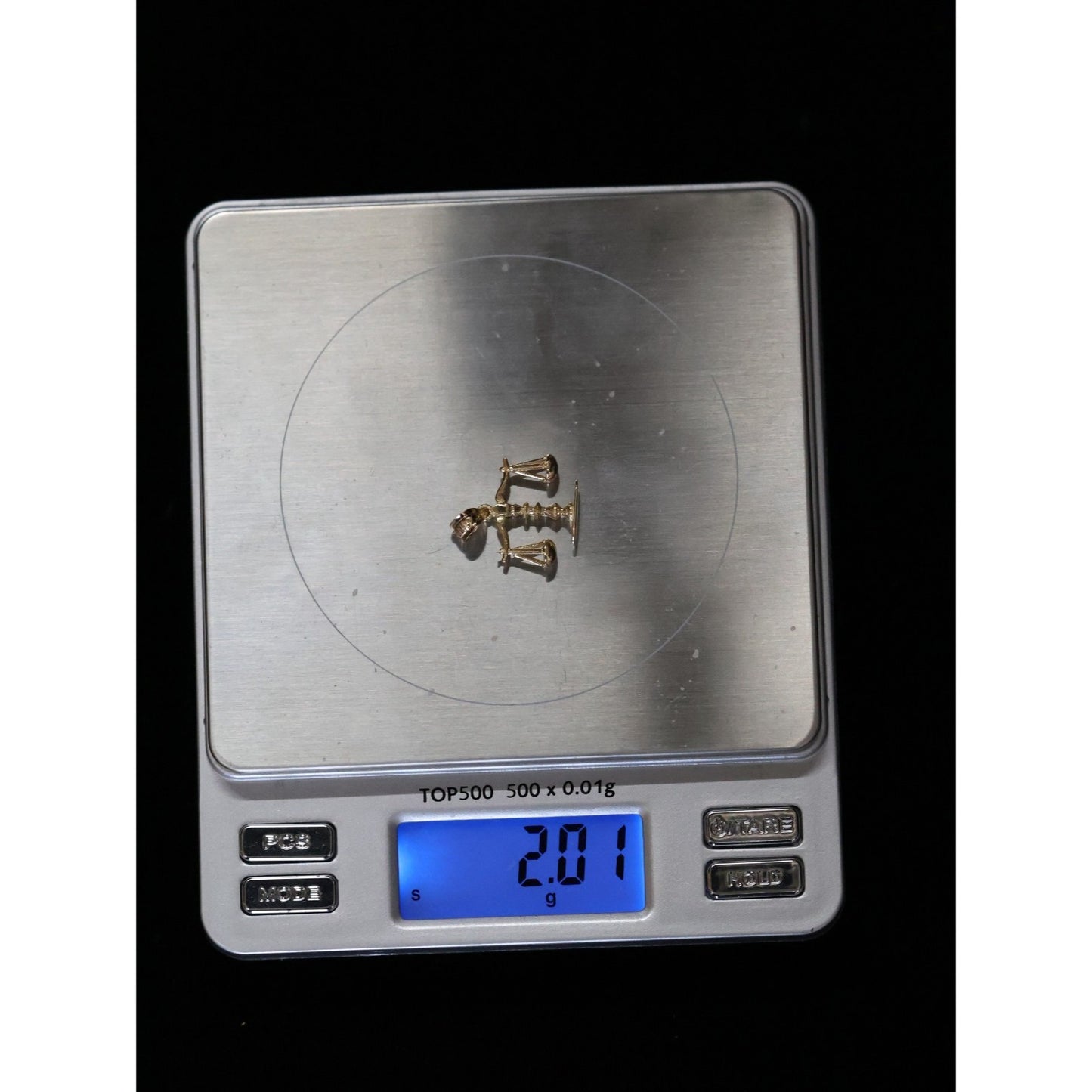 14K Yellow Gold Scales of Justice Libra Charm Pendant