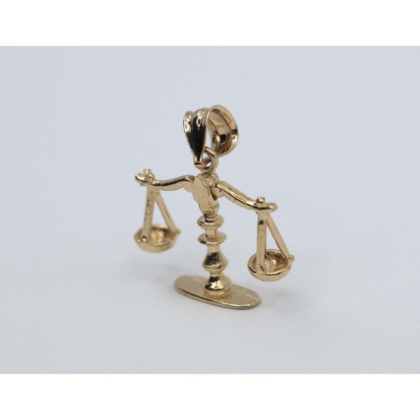 14K Yellow Gold Scales of Justice Libra Charm Pendant