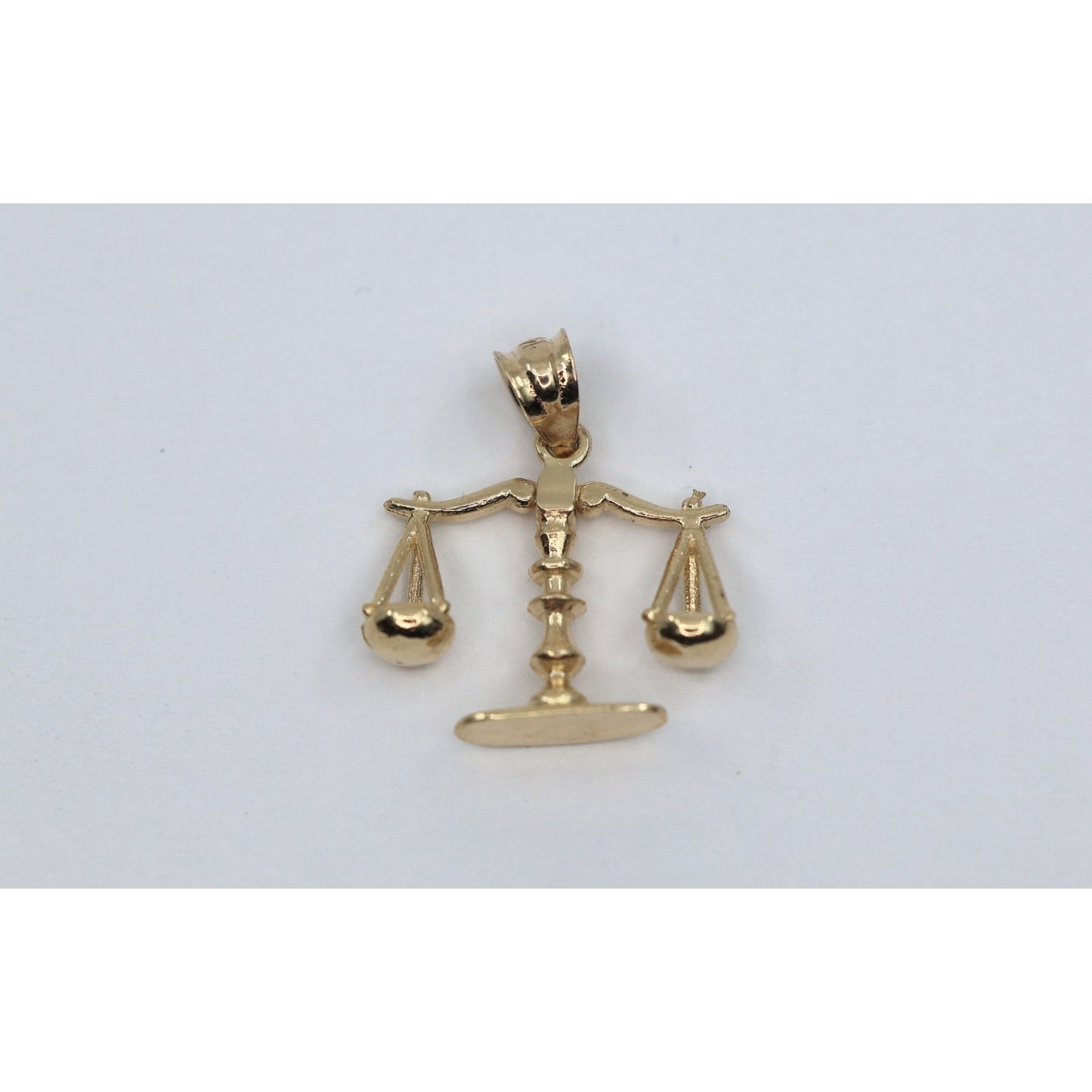 14K Yellow Gold Scales of Justice Libra Charm Pendant