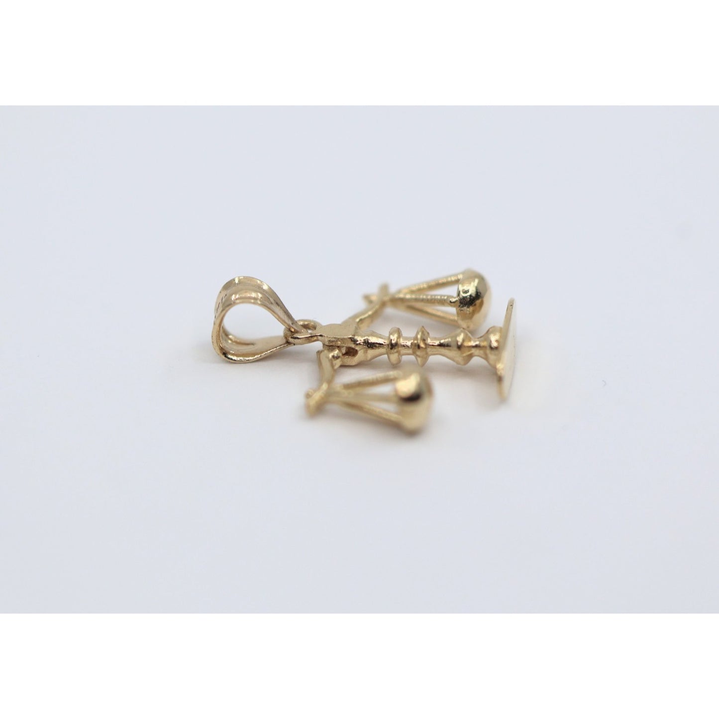 14K Yellow Gold Scales of Justice Libra Charm Pendant