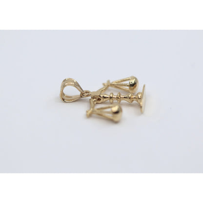14K Yellow Gold Scales of Justice Libra Charm Pendant
