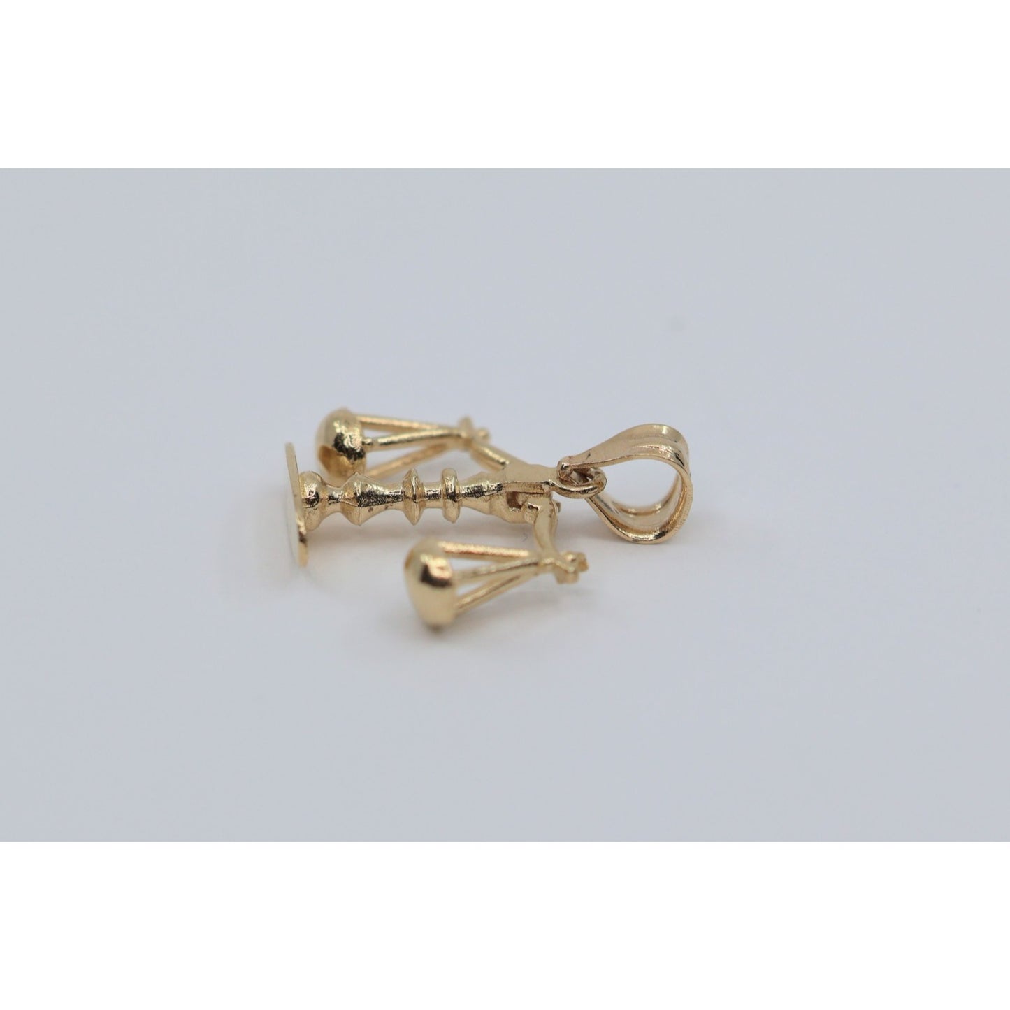 14K Yellow Gold Scales of Justice Libra Charm Pendant