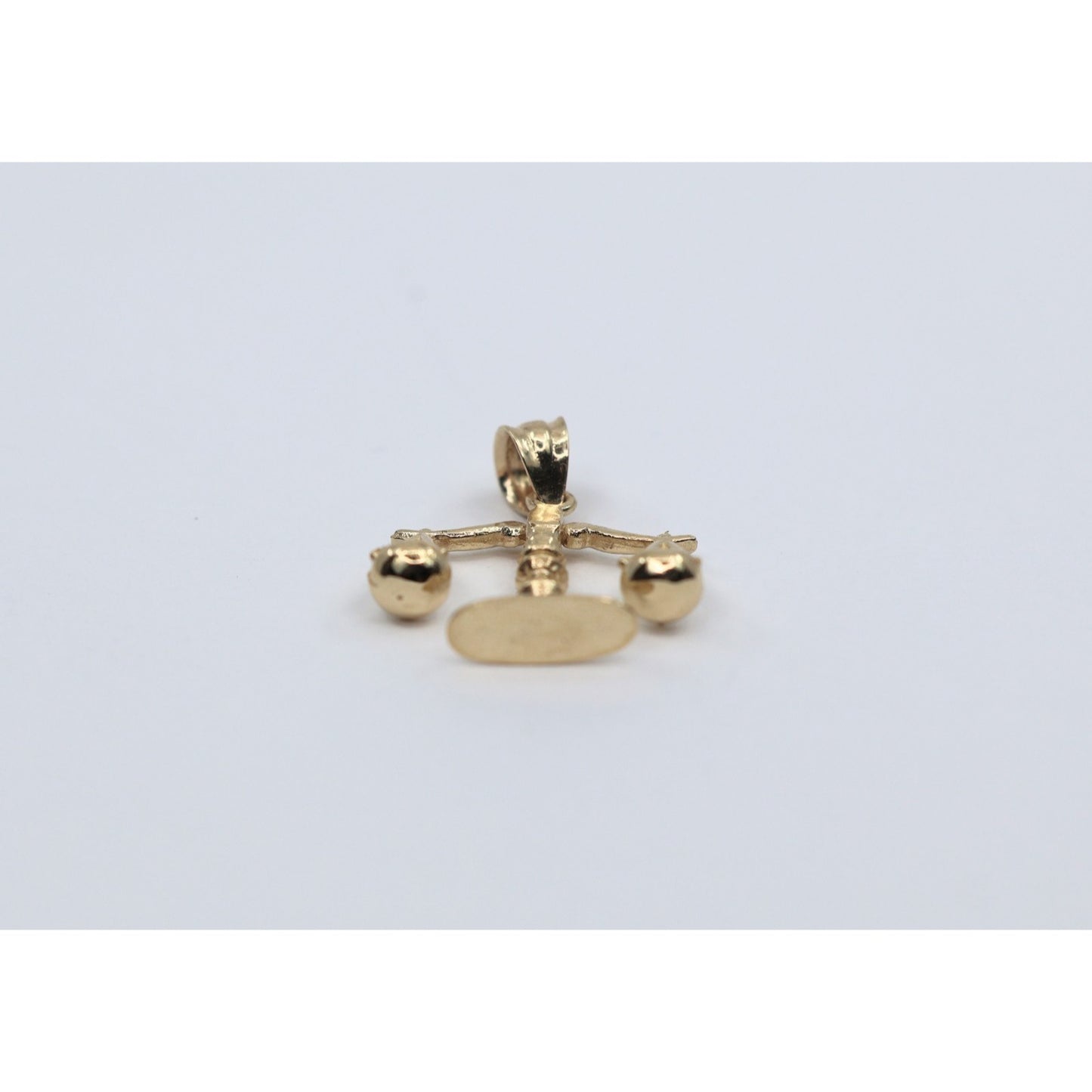 14K Yellow Gold Scales of Justice Libra Charm Pendant