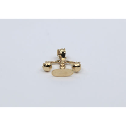 14K Yellow Gold Scales of Justice Libra Charm Pendant
