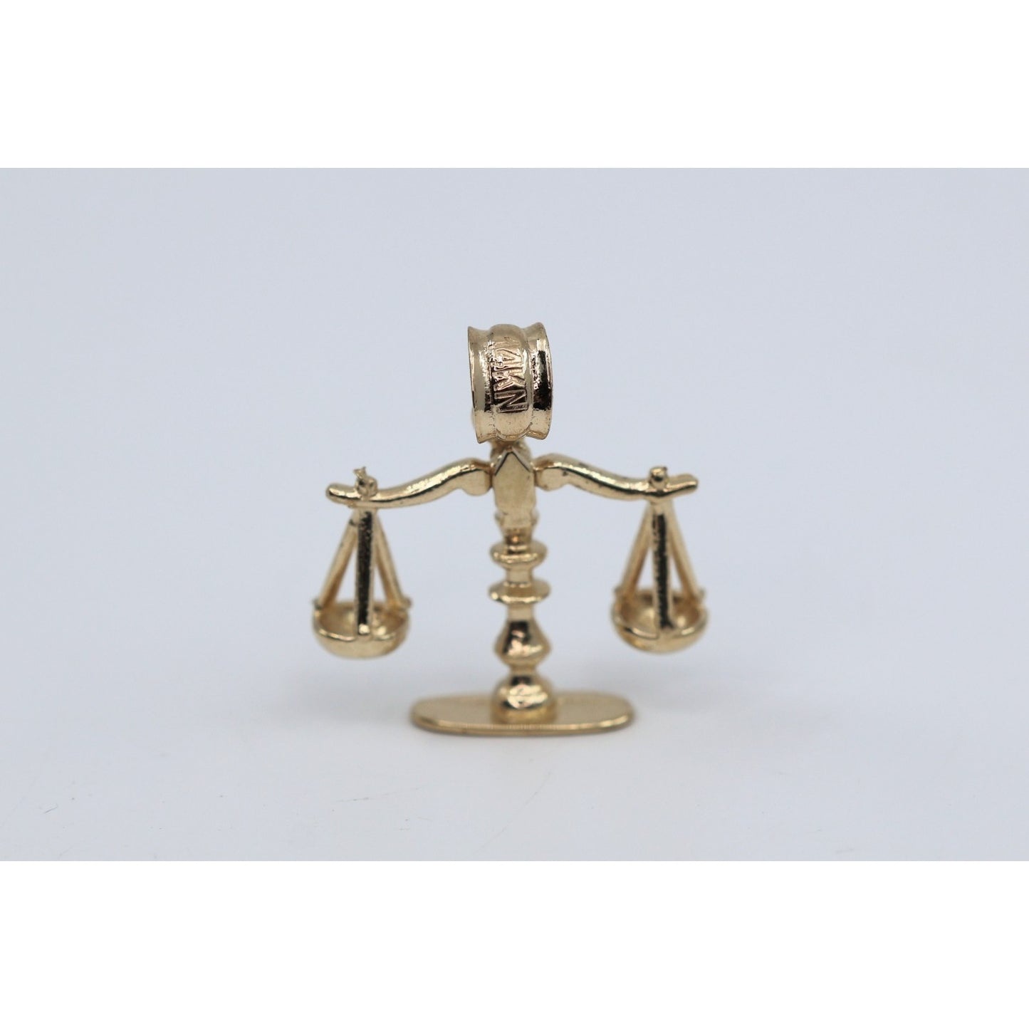14K Yellow Gold Scales of Justice Libra Charm Pendant