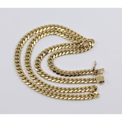 14K Yellow Gold Cuban Link Chain Necklace