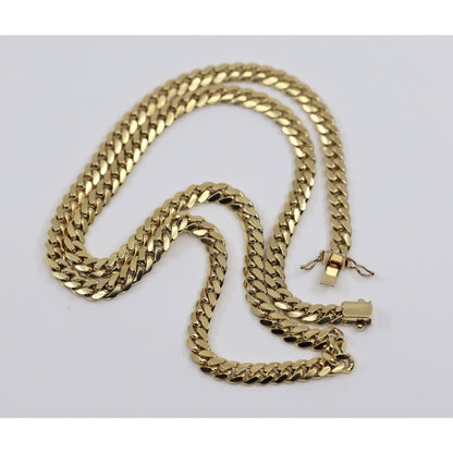 14K Yellow Gold Cuban Link Chain Necklace