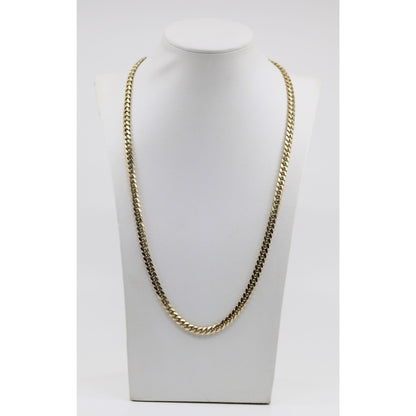 14K Yellow Gold Cuban Link Chain Necklace
