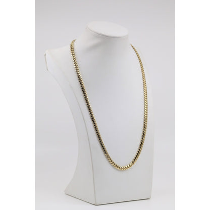14K Yellow Gold Cuban Link Chain Necklace
