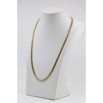14K Yellow Gold Cuban Link Chain Necklace