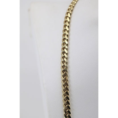 14K Yellow Gold Cuban Link Chain Necklace