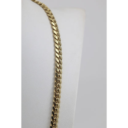 14K Yellow Gold Cuban Link Chain Necklace