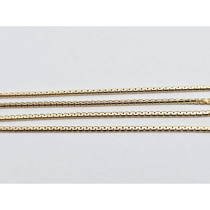 14K Yellow Gold Rounded Box Link Chain Necklace