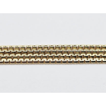 14K Yellow Gold Rounded Box Link Chain Necklace