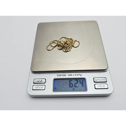 14K Yellow Gold Rounded Box Link Chain Necklace