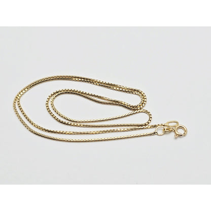 14K Yellow Gold Rounded Box Link Chain Necklace