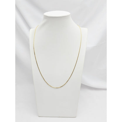 14K Yellow Gold Rounded Box Link Chain Necklace