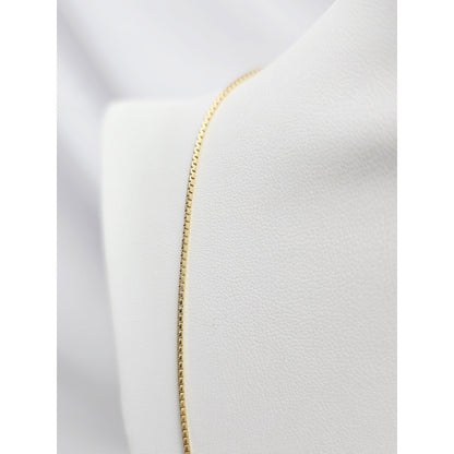 14K Yellow Gold Rounded Box Link Chain Necklace