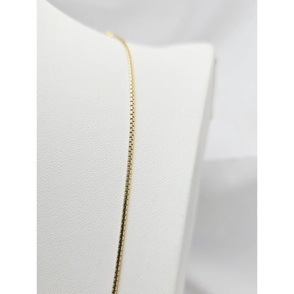14K Yellow Gold Rounded Box Link Chain Necklace