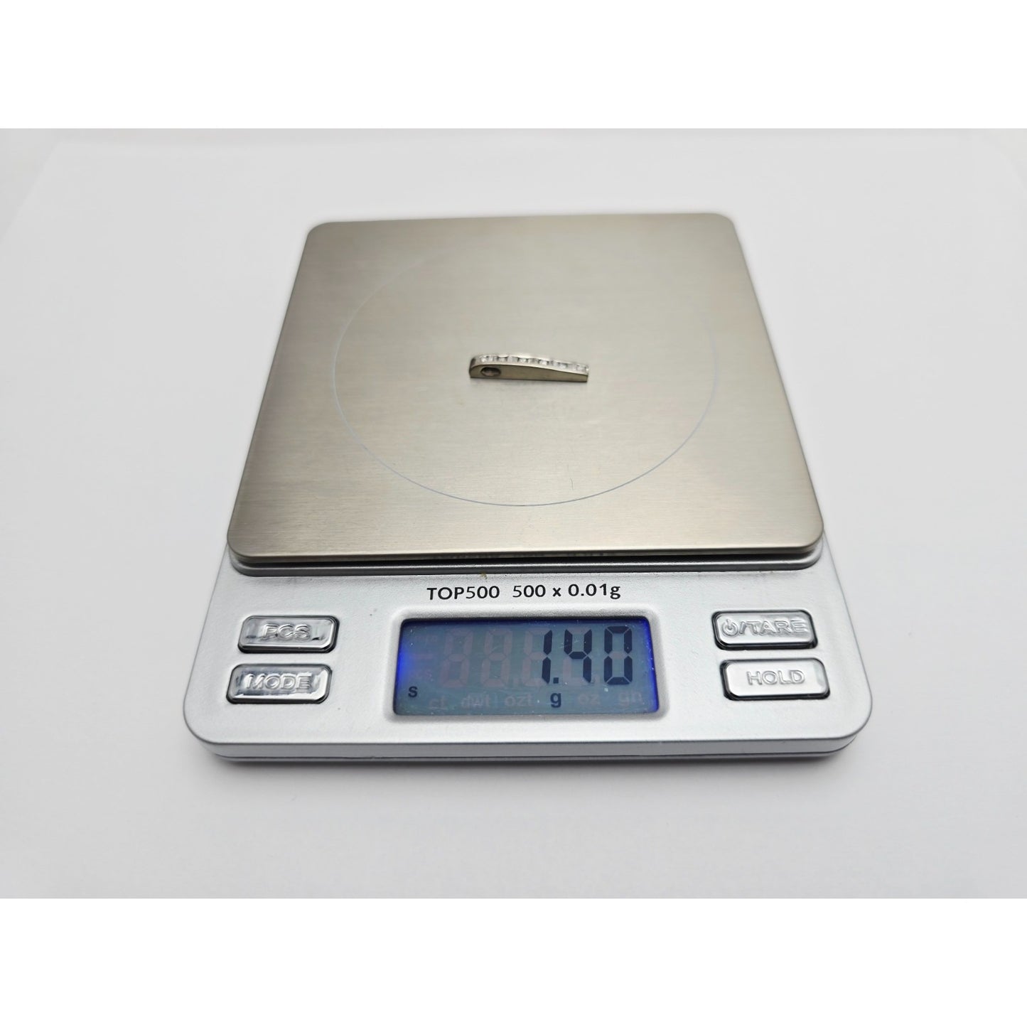 10K White Gold Baguette & Round Diamond Drop Dangle Charm Pendant