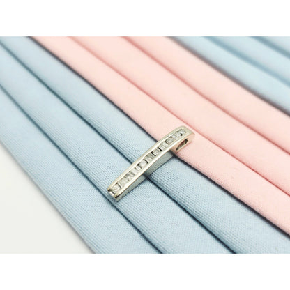 10K White Gold Baguette & Round Diamond Drop Dangle Charm Pendant