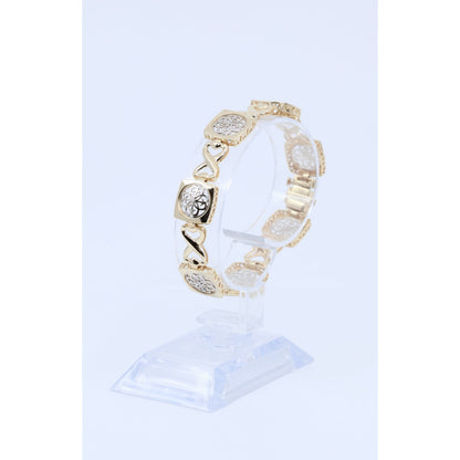 14K Two Tone Gold Infinity Link Bracelet