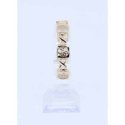 14K Two Tone Gold Infinity Link Bracelet