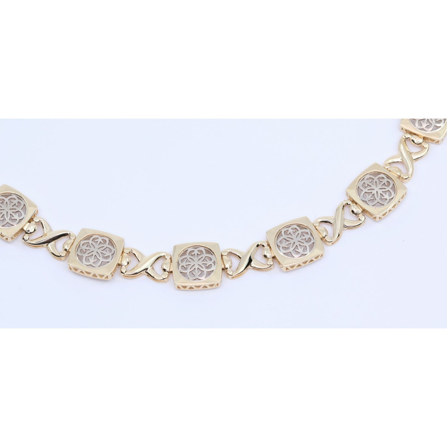14K Two Tone Gold Infinity Link Bracelet