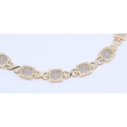 14K Two Tone Gold Infinity Link Bracelet