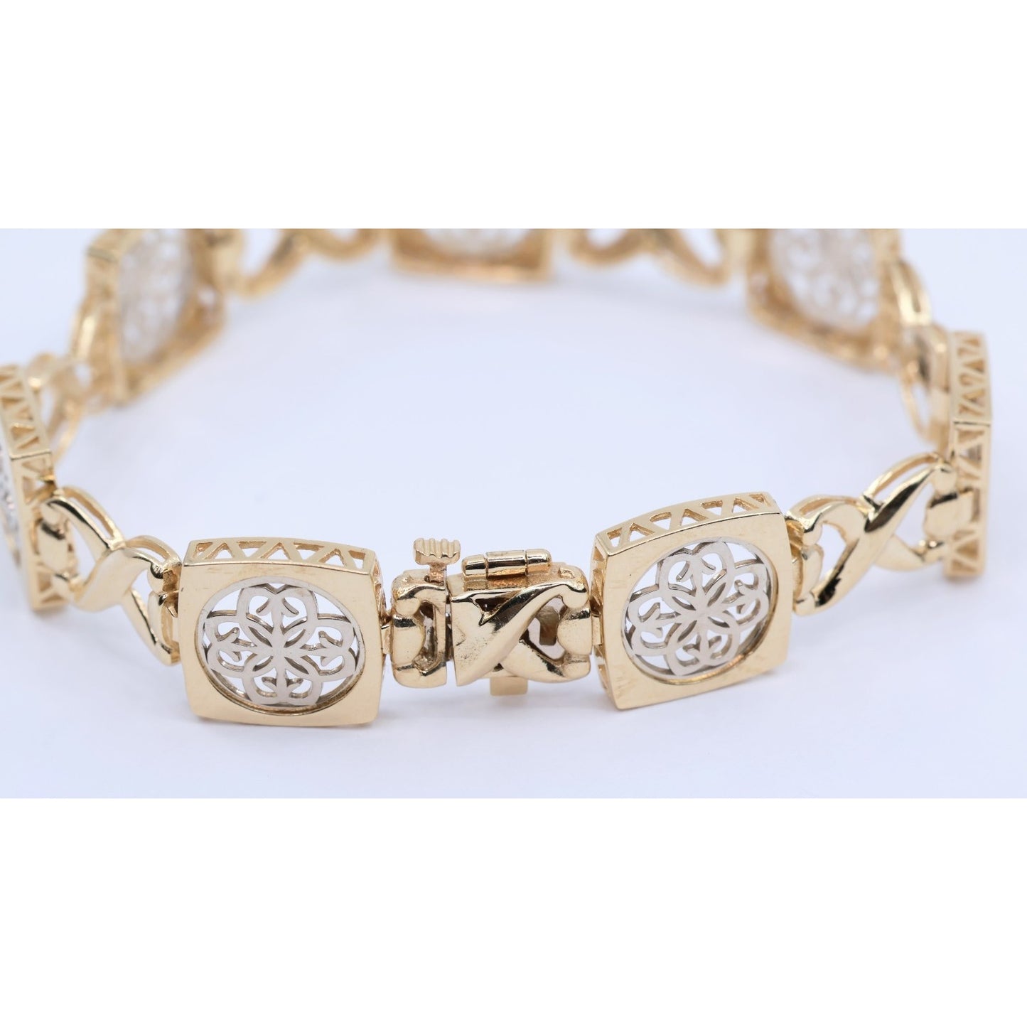 14K Two Tone Gold Infinity Link Bracelet