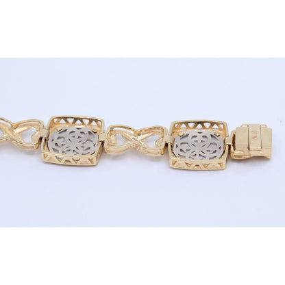 14K Two Tone Gold Infinity Link Bracelet