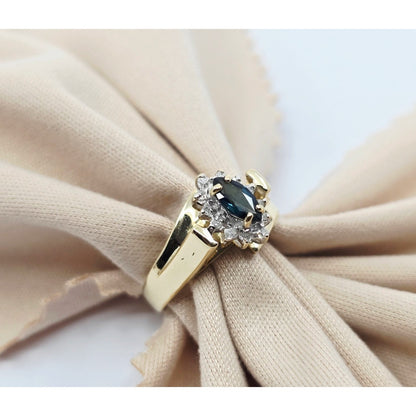 10K Yellow Gold Sapphire & Diamond Ring