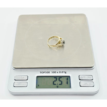 10K Yellow Gold Sapphire & Diamond Ring