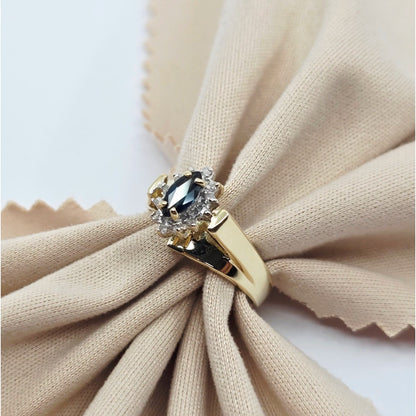 10K Yellow Gold Sapphire & Diamond Ring