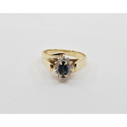 10K Yellow Gold Sapphire & Diamond Ring