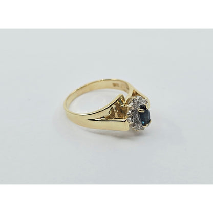 10K Yellow Gold Sapphire & Diamond Ring
