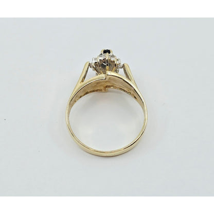10K Yellow Gold Sapphire & Diamond Ring
