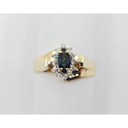 10K Yellow Gold Sapphire & Diamond Ring