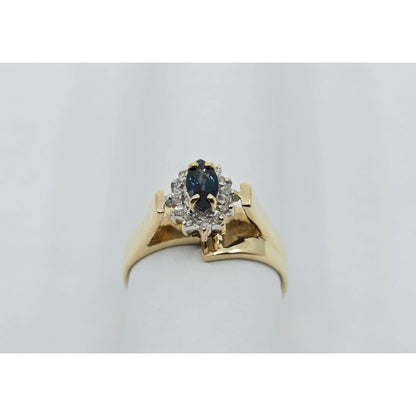 10K Yellow Gold Sapphire & Diamond Ring
