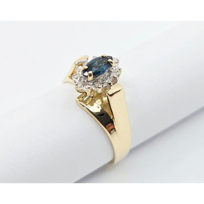 10K Yellow Gold Sapphire & Diamond Ring