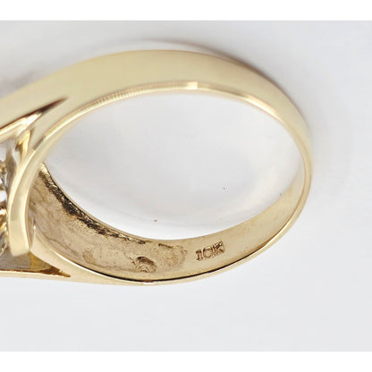10K Yellow Gold Sapphire & Diamond Ring