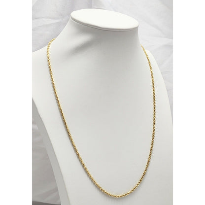 14K Yellow Gold Rope Chain Necklace