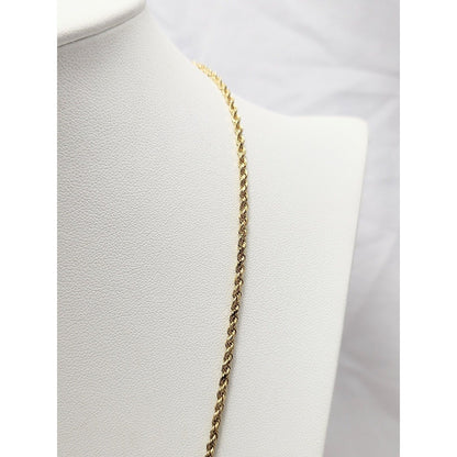 14K Yellow Gold Rope Chain Necklace