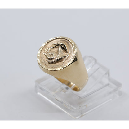12K Yellow Gold Zodiac Capricorn Horoscope Ring